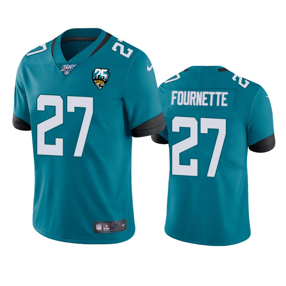Nike  Jaguars #27 Leonard Fournette Teal 25th Anniversary Vapor Limited Stitched NFL 100th Season Jersey->jacksonville jaguars->NFL Jersey